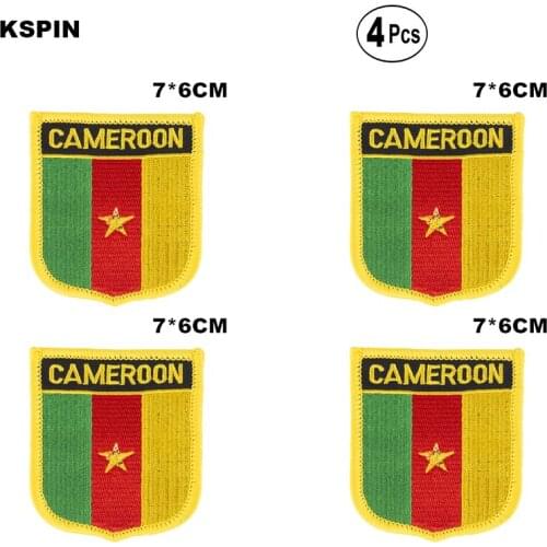 Cameroon Shiled Shape flag patches national flag patches for Cothing DIY Decoration