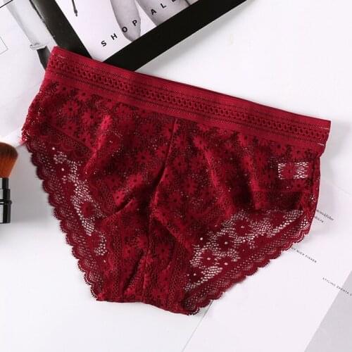 Sexy Hollow Panties Flower Intimates Women Lace Floral Panties Underwear Thin Briefs Underwear