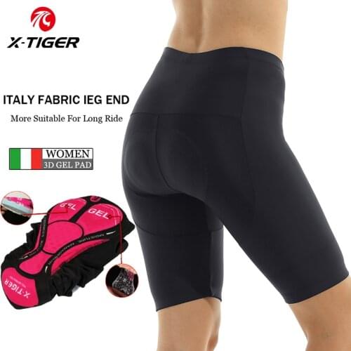 X-Tiger Women Whole Black Coolmax 3D Padded Cycling Shorts Superelastic Shockproof MTB Bicycle Shorts Road Bike Shorts