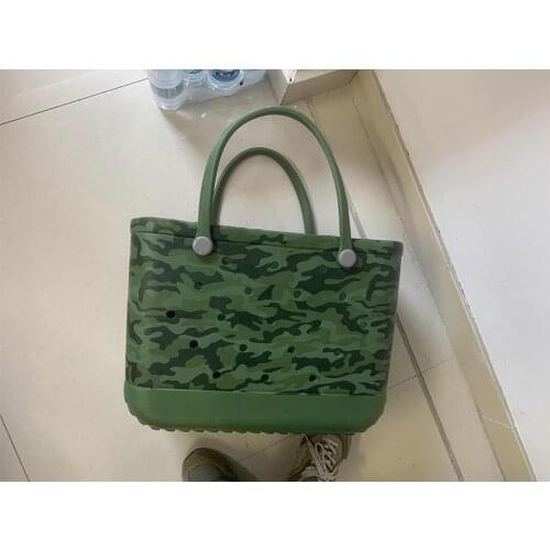 Extra Size Beach Bags Leopard Camouflage Printed EVA Basket Women Large Capacity Summer EVA Beach Bag Totes