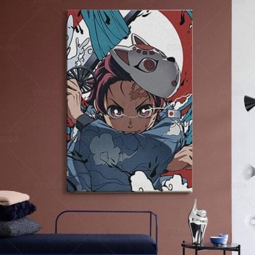 Demon slayer tanjiro anime Canvas Painting Decor Wall Art Prints Pictures Home Pictures Living Room Bedroom Decoration Poster