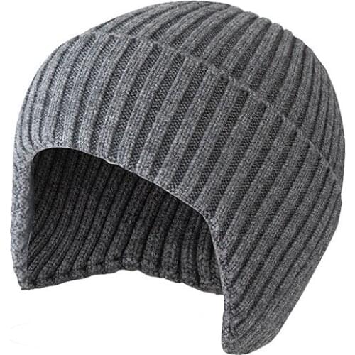 Unisex Winter Knitted Hats Cotton Stripe Cap Beanies Protect The Ears Hat Warm Thick Earflap Ski Caps