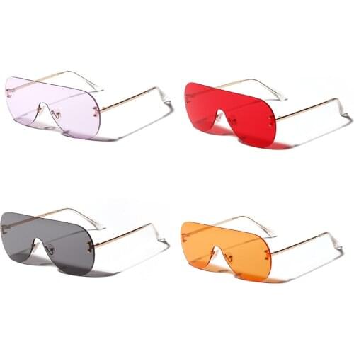 1PC Brand Women Sun Glasses Fashion Large Lens Without Frame Connected glass For Men Gradient Color Anti-UV400 Sunglasses New