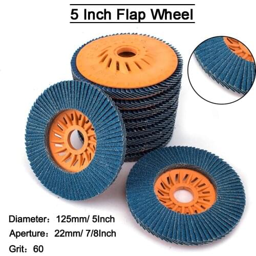 2/5/10Pcs Aluminum Oxide Flap Disc Grinding Wheels For Metal Carbon Steel 60