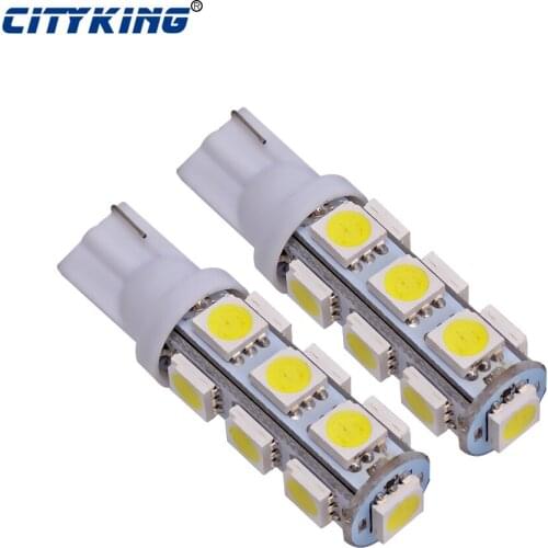 2pcs Car led T10 13SMD 5050 led indicator Light Auto W5W 196 W5W 168 Wedge Door Instrument Side Bulb Lamp