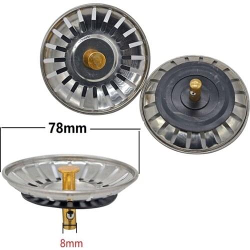 4x Kitchen Sink Strainer Anti-Clogging Stainless Steel Sink Disposal Stopper