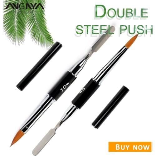 ANGNYA 1Pcs Double-ended Acrylic Nail Brush 8#10# Spatula Pen Manicure Tip Nail Extension Acrylic Builder Nail Art Painting Pen