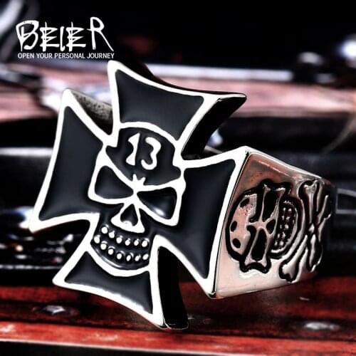 Beier new store 316L Stainless Steel ring New Designed Chinese Style Guanyu Head Movie Ring For Man LLBR8-262R