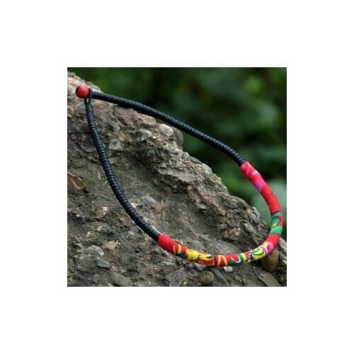 Pure Handmade Jewelry statement colorful fabric bohemian choker necklace,New vintage Ethnic Chinese wind traditional necklace