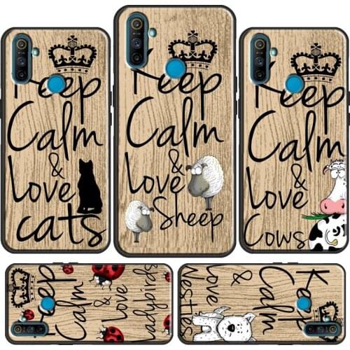 Keep Calm Love Cow Pug Westies Sheep Case For OnePlus 7 8 Pro Nord For Realme C3 7 6 Pro X2 X7 X50 XT OPPO Reno4 Pro Coque