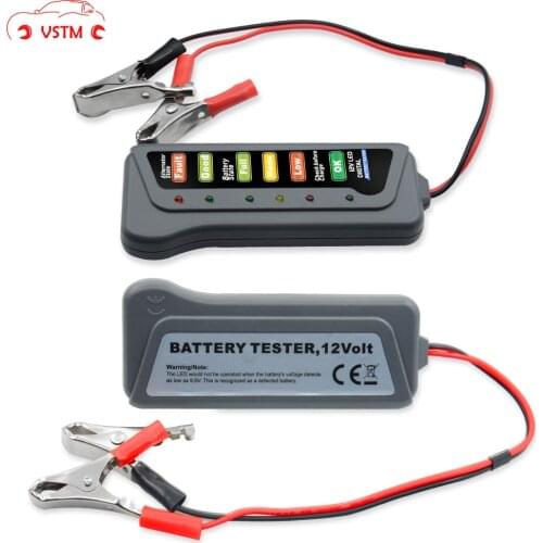 12V Digital with 6 LED Lights Display Battery Testers Alternator circuit tester Car Vehicle Diagnostic Tool For Auto Motorcycle