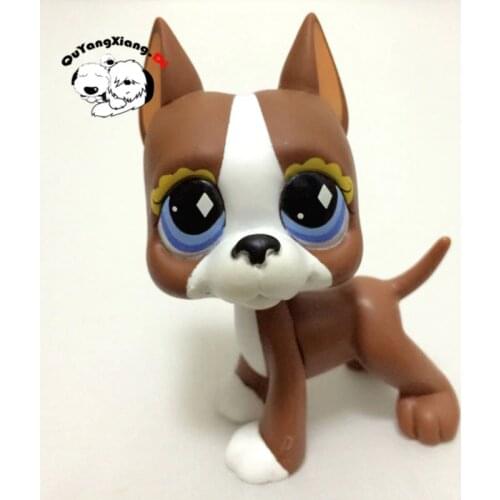 CWG041 Pet Shop Animal Brown and White Great Dane Puppy Dog diamond Eyes Dog action Figure cute puppy