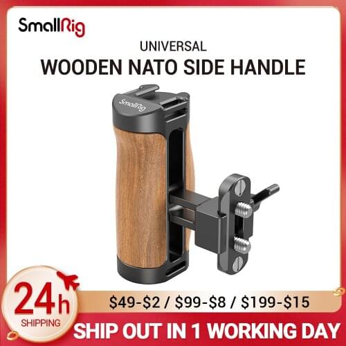 SmallRig Wooden NATO Camera Cage Side Handle with Quick Release NATO Rail 2978