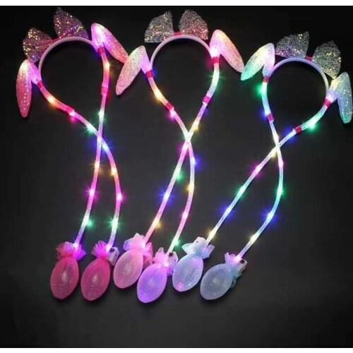 Kids Glowing Jumping up Hat Cute Ears Moving Flash Children Adult Gift light up Airbag Luminous Hat Toys 2021 New