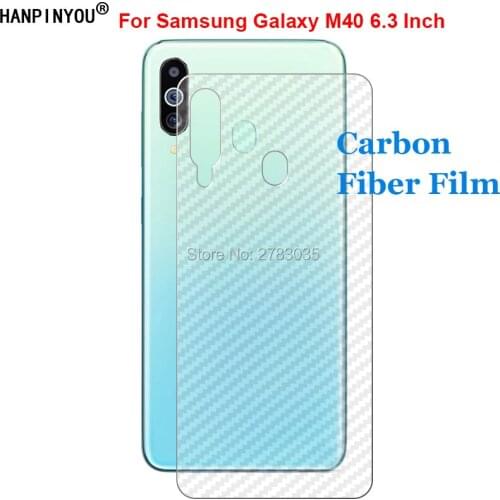 For Samsung Galaxy M40 SM-M405FN/DS 6.3" 3D Anti-fingerprint Carbon Fiber Back Film Rear Screen Protector (Not Tempered Glass)