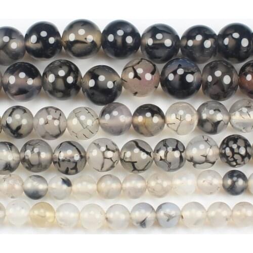 Smooth Black Dragons Eeye Agates 6-12mm Round Beads 15inch ,Wholesale For DIY Jewellery Free Shipping