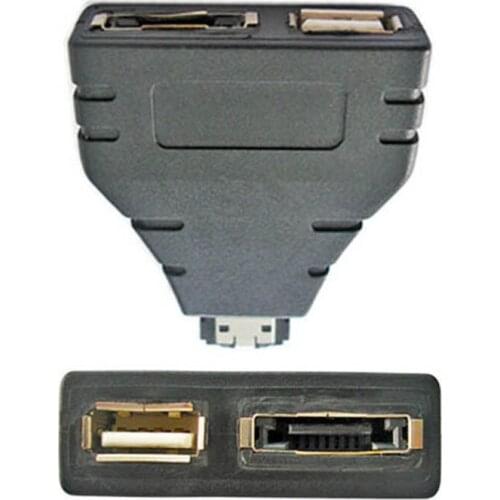 Combo eSATA Power over eSATA USB 2.0 to eSATA & USB splitter Adapter 1 in 2 new