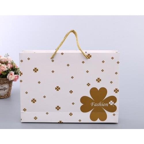 Competitive price Ribbon Handle White Gift Carrier Packaging Custom Logo Print Design Luxury Paper Shopping Bag --XP2293