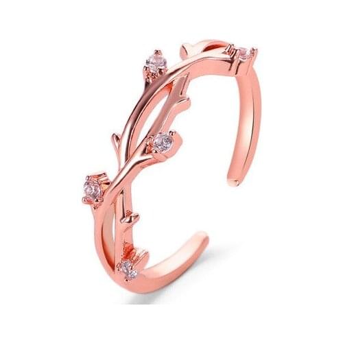 Korean version of the small fresh ring literary fan rhinestone creative cross rattan adjustable ring