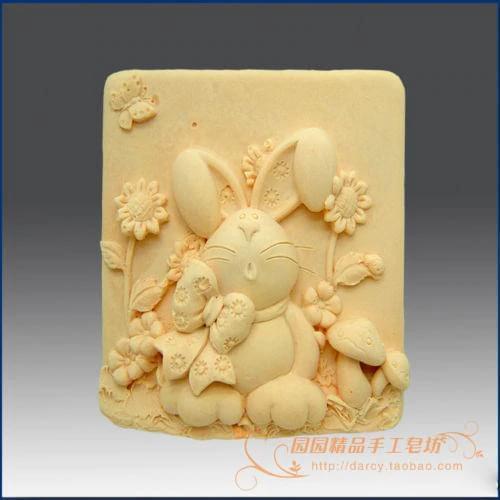 Rabbit Silicone Soap mold Handmade 3d silicone mould DIY Craft molds S118