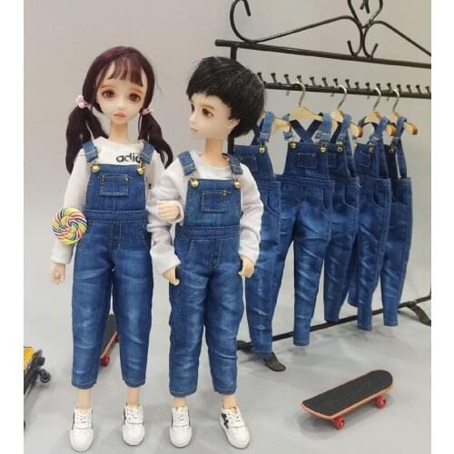 Doll Blyth Clothes Long Sleeve T-shirt/Bib Overall Pant for ob24,OB27,azone Blyth pant 1/6 Doll Accessories Clothing
