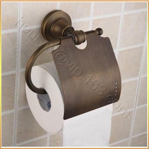 L15616- Luxury Wall Mounted Brass Paper Holder Bronze Finish Tissue Holder
