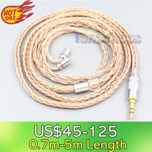 LN006763 2.5mm 4.4mm XLR 16 Core 99% 7N OCC Earphone Cable For 0.78mm 0.77mm BA Custom JH11 JH13 Flat Step