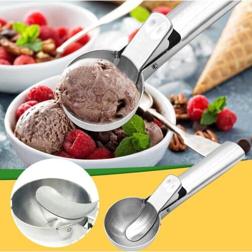 Ice Cream Scoop Stainless Steel Ice-Cream Scoop Comfortable Steel Digger Fruit Nonstick Spoon Kitchen Tools For Home Cake Handle