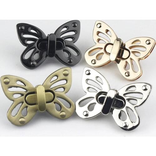 Metal Butterfly Bag Turn Lock Twist Lock Clasp for Leather Craft Women Bag Handbag Shoulder Bag Purse DIY Hardware Accessories