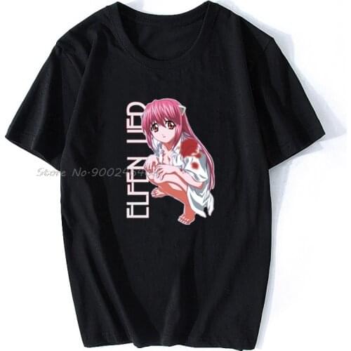 Men t-shirt Elfen Lied Tshirt Women T Shirt Summer Cotton Tees Anime Tops Hip Hop Harajuku Streetwear