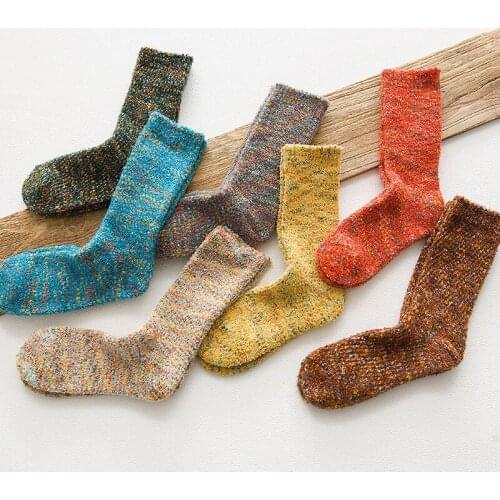 Womens socks thick line ethnic style literature and art retro trendy thick line piles of ladies socks