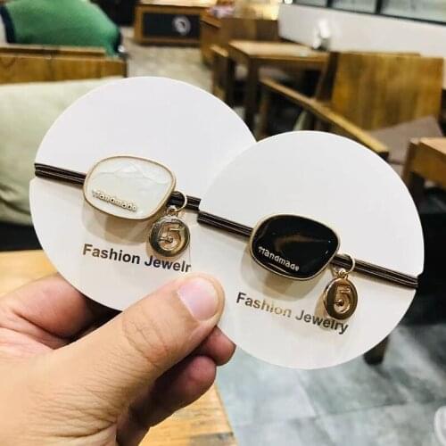 2021 New Arrive Hot Seeling Fashon Korean Style Geometric Decor Hair Band High Elastic Thick Hair Rope Hair Rings Women Girls