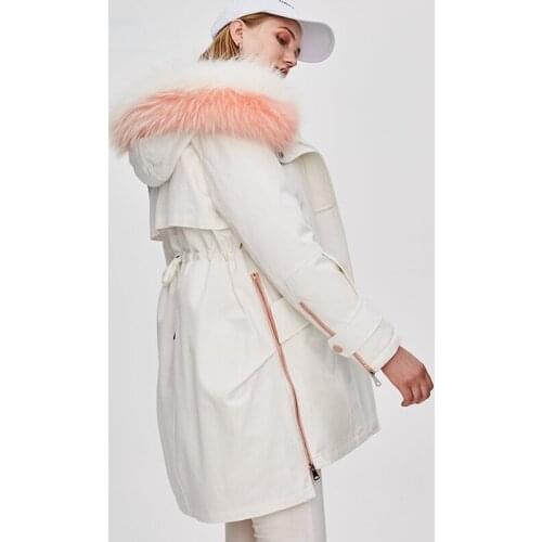 2021 New 90% White Duck Down Coat Winter Jacket Women Real Natural Raccoon Fur Collar Hooded Thick Warm Parka Outerwear