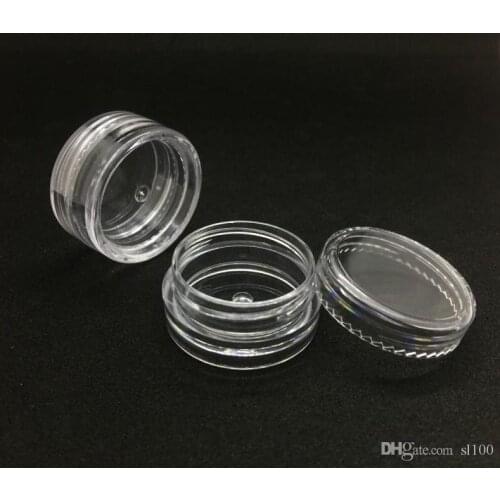3 Gram Clear Empty Jars Round Shape 3ML Cosmetic Face Cream Nail Art Essential Oil Transparent Plastic Vial Pots Container