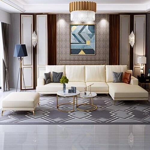 Italian-style light luxury sofa foot top cowhide Hong Kong-style small square stool postmodern Nordic minimalist latex shoe