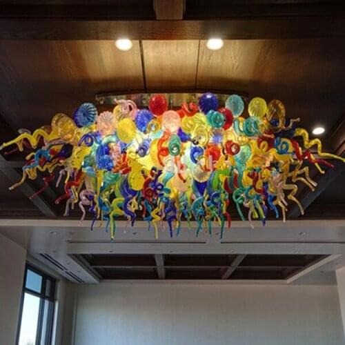 GIRBAN Luxury Chandelier Lighting Art Lamp Murano Multicolor Bubbles LED Blown GLass Ceiling Mounted Chandeliers for Dining Room