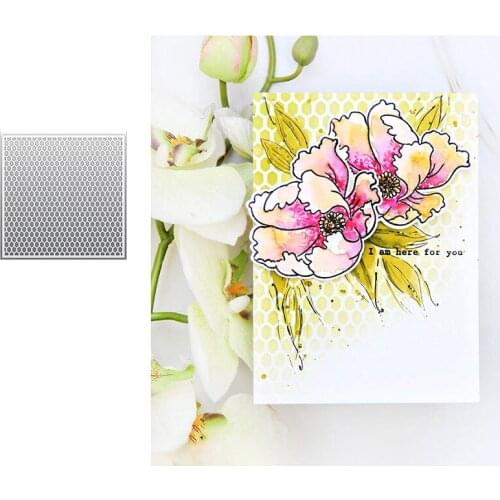 Hexagon background pattern cutting dies &stamps scrapbook dariy decoration stencil embossing template diy greeting card handmade