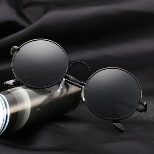 Popular Fishing Leisure Round Metal Retro Vintage Sunglasses Men Women Fashion Good Quality Photography Sunglasses UV400
