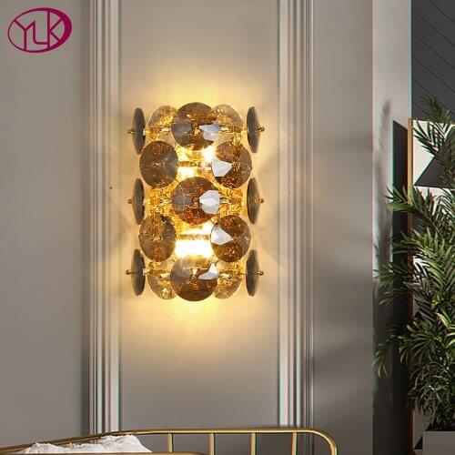 New arrival wall lamp for living room luxury gold sconces lighting fixtures bedroom bedside crystal wall lamp