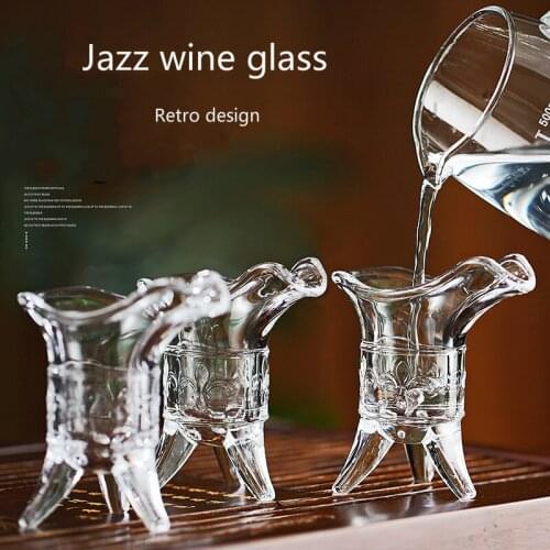 30ml Three-Legged Wine Cup Antique Cup Vintage Jazz Wine Glass Dewars Cup Creative Vodka Shot Glass Palace Royal Party Spirits