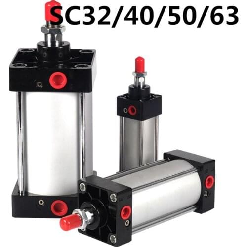 Standard Air Cylinders 32/40/50/63mm Bore Double Acting Pneumatic Cylinder SC 50/75/100/125/150/175/200/250/300mm Stroke