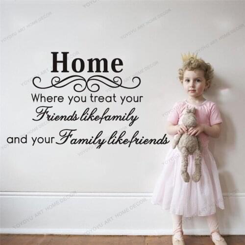 Warm Family Wallpaper Quote Home Is Friend Home Decor Quote Wall Decal Living Room Parede Removable Vinyl Wall Sticker WX45