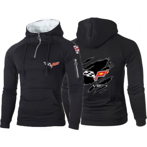 Men New Corvette Logo Hoodies Sweatshirts Fashion Hooded Hip Hop Hoody Mens Brand Casual Hooded Streetwear