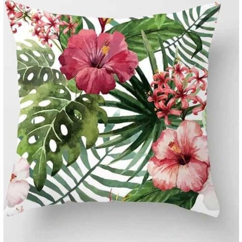 Tropical Plant Pillowcase Polyester Decorative Pillowcase Green Leaf Hug Pillowcase Home Sofa Decorative Cushion Cover
