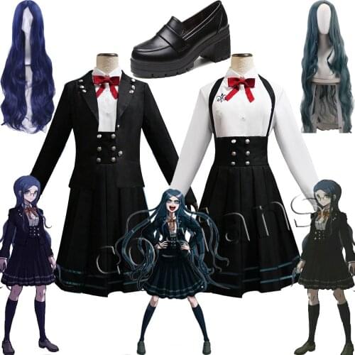 Danganronpa V3 Shirogane Tsumugi Original Edition JK Uniform Cosplay Costume Women Halloween Party suits with Wig Hair