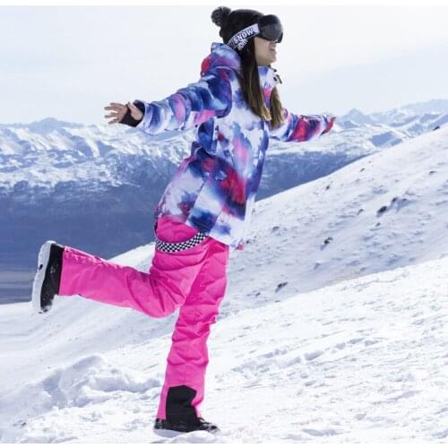 Womens Ski Jacket Snowboard Trousers Winter Outdoor Windproof Waterproof Warm Snow Jacket Female High Quality Snowboard Pants