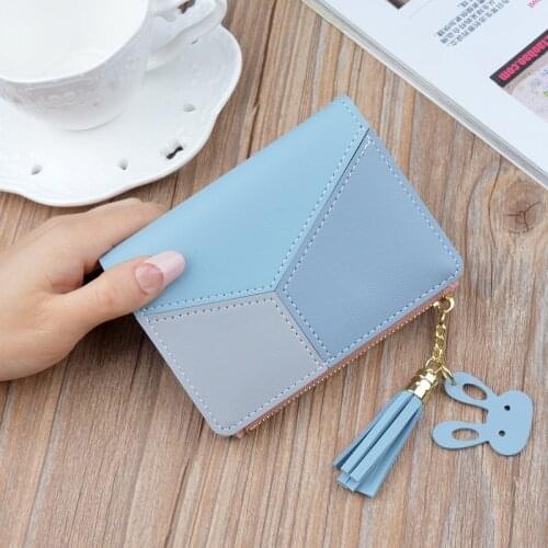 New Style Ladies Wallet Short Ladies Wallet Wallet 2021 Students Hit Color 2-fold Fashion All-match Coin Purse Lady Card Holder