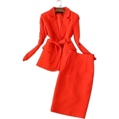 New fashion suit female two-piece suit womens large size suit jacket +Falda fashion suit two sets Women