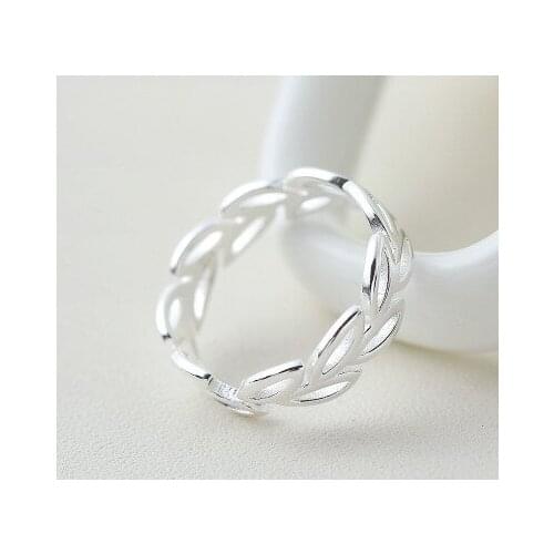 Simple Silver Color Leaf Rings For Women Wedding Engagement Jewelry Big Finger Rings Anillos