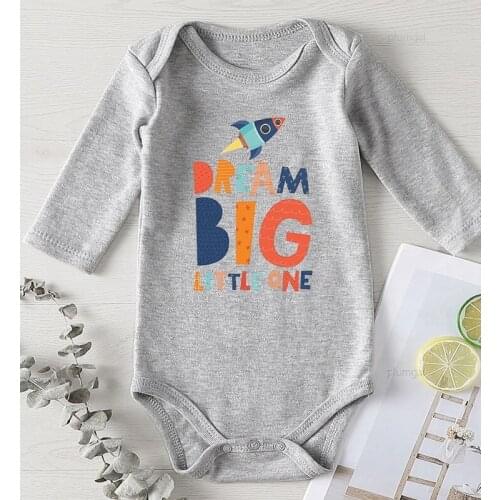 Winter Jumpsuit Kids Cotton Baby Girl Winter Clothes for Boys Children Jumpsuits Printing Dream Big Little One Newborn Romper